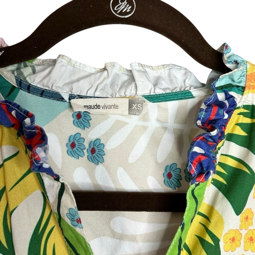 Maude Vivante Vanilla Forest Sasha Midi Dress Tropical Print Dress Size XS - Picture 13 of 13